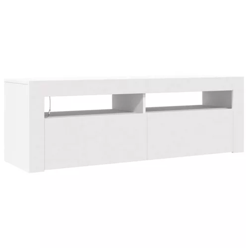 Fehér TV-szekrény LED-lámpákkal 120 x 35 x 40 cm