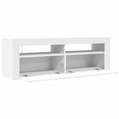 Fehér TV-szekrény LED-lámpákkal 120 x 35 x 40 cm
