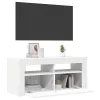 Fehér TV-szekrény LED-lámpákkal 90 x 35 x 40 cm