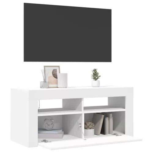 Fehér TV-szekrény LED-lámpákkal 90 x 35 x 40 cm