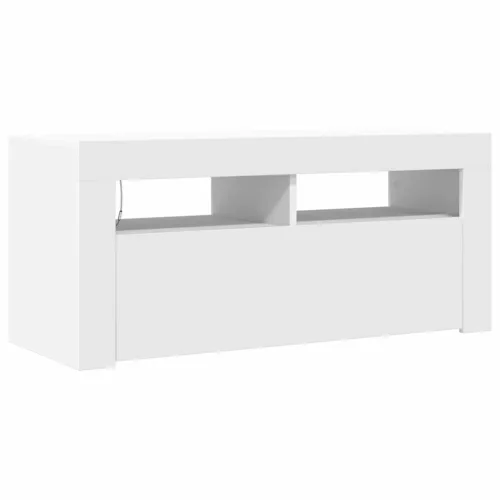Fehér TV-szekrény LED-lámpákkal 90 x 35 x 40 cm