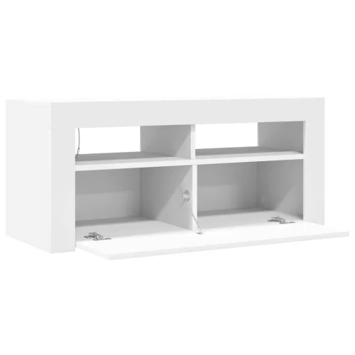 Fehér TV-szekrény LED-lámpákkal 90 x 35 x 40 cm