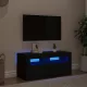 Fekete TV-szekrény LED-világítással 90x35x40 cm