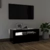 Fekete TV-szekrény LED-világítással 90x35x40 cm