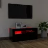 Fekete TV-szekrény LED-világítással 90x35x40 cm