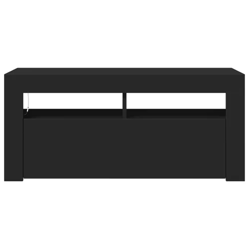 Fekete TV-szekrény LED-világítással 90x35x40 cm