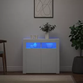 Fehér tálalószekrény LED-világítással 80 x 35 x 75 cm