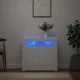 Fehér tálalószekrény LED-világítással 80 x 35 x 75 cm