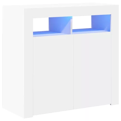 Fehér tálalószekrény LED-világítással 80 x 35 x 75 cm