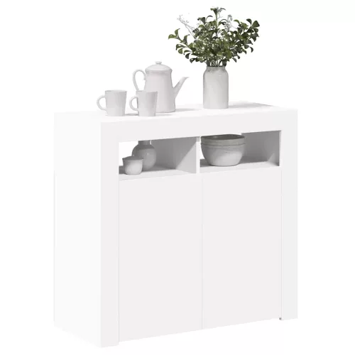 Fehér tálalószekrény LED-világítással 80 x 35 x 75 cm