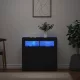 Fekete tálalószekrény LED-világítással 80 x 35 x 75 cm