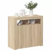 Sonoma tölgy színű tálalószekrény LED-világítással 80x35x75 cm