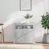 Betonszürke tálalószekrény LED-világítással 80 x 35 x 75 cm