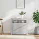 Betonszürke tálalószekrény LED-világítással 80 x 35 x 75 cm