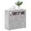 Betonszürke tálalószekrény LED-világítással 80 x 35 x 75 cm