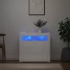 Magasfényű fehér tálalószekrény LED-lámpákkal 80 x 35 x 75 cm
