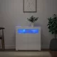 Magasfényű fehér tálalószekrény LED-lámpákkal 80 x 35 x 75 cm