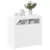 Magasfényű fehér tálalószekrény LED-lámpákkal 80 x 35 x 75 cm