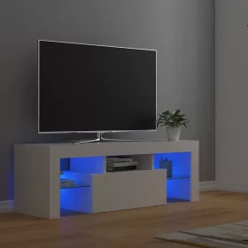 Fehér TV-szekrény LED-lámpákkal 120 x 35 x 40 cm