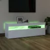 Fehér TV-szekrény LED-lámpákkal 120 x 35 x 40 cm