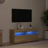 Sonoma tölgy színű TV-szekrény LED-világítással 90 x 35 x 40 cm