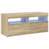 Sonoma tölgy színű TV-szekrény LED-világítással 90 x 35 x 40 cm