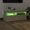 Sonoma tölgy színű TV-szekrény LED-világítással 90 x 35 x 40 cm