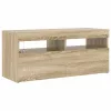 Sonoma tölgy színű TV-szekrény LED-világítással 90 x 35 x 40 cm