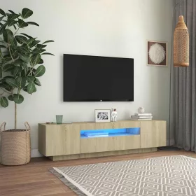   Sonoma tölgy színű TV-szekrény LED-lámpákkal 160 x 35 x 40 cm