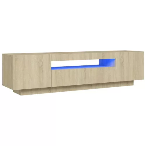 Sonoma tölgy színű TV-szekrény LED-lámpákkal 160 x 35 x 40 cm