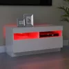 Magasfényű fehér TV-szekrény LED-lámpákkal 80 x 35 x 40 cm