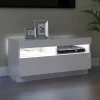 Magasfényű fehér TV-szekrény LED-lámpákkal 80 x 35 x 40 cm
