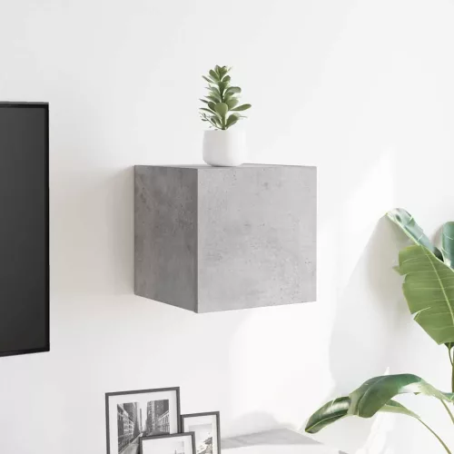 Betonszürke falra szerelhető TV-szekrény 30,5 x 30 x 30 cm