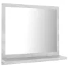 Betonszürke szerelt fa fürdőszobai tükör 40 x 10,5 x 37 cm