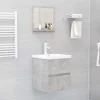 Betonszürke szerelt fa fürdőszobai tükör 40 x 10,5 x 37 cm