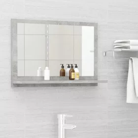   Betonszürke forgácslap fürdőszobai tükör 60 x 10,5 x 37 cm