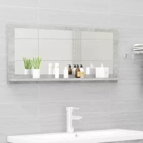   Betonszürke forgácslap fürdőszobai tükör 90 x 10,5 x 37 cm