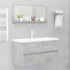 Betonszürke forgácslap fürdőszobai tükör 90 x 10,5 x 37 cm