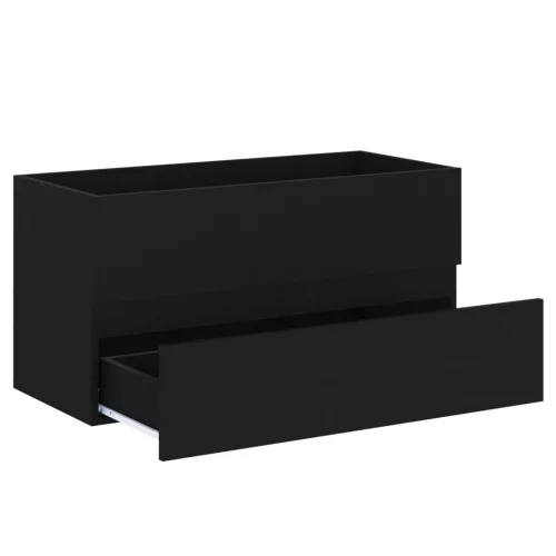 Fekete szerelt fa mosdószekrény 90 x 38,5 x 45 cm