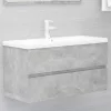 Betonszürke szerelt fa mosdószekrény 90 x 38,5 x 45 cm