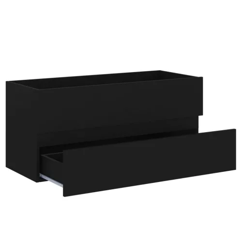 Fekete szerelt fa mosdószekrény 100 x 38,5 x 45 cm