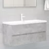 Betonszürke szerelt fa mosdószekrény 100 x 38,5 x 45 cm