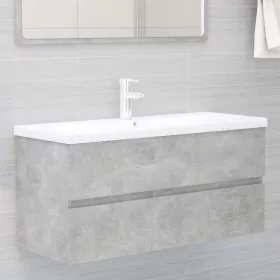 Betonszürke szerelt fa mosdószekrény 100 x 38,5 x 45 cm