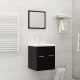 2 részes fekete forgácslap fürdőszobai bútorszett