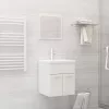 2 részes magasfényű fehér forgácslap fürdőszobai bútorszett