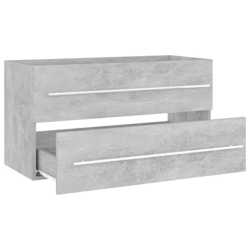 2 részes betonszürke forgácslap fürdőszobai bútorszett