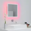 Fehér akril LED-es fürdőszobai tükör 40 x 8,5 x 37 cm