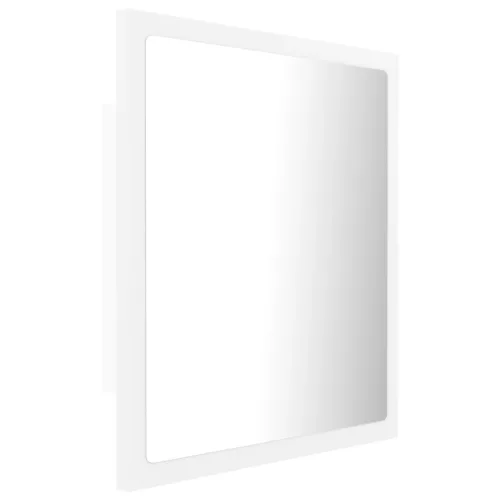 Fehér akril LED-es fürdőszobai tükör 40 x 8,5 x 37 cm