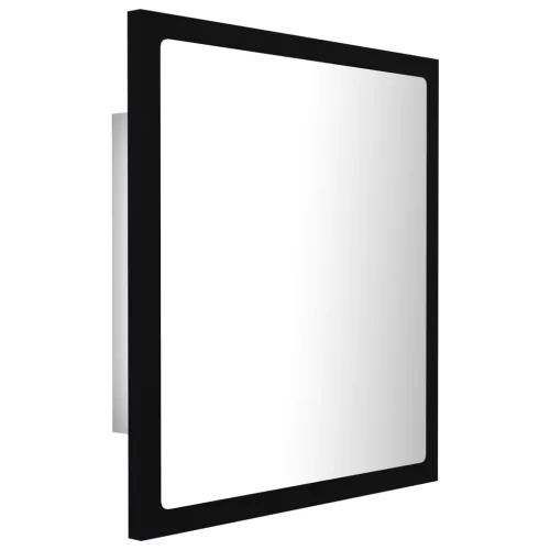 Fekete akril LED-es fürdőszobai tükör 40 x 8,5 x 37 cm