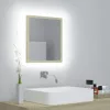Sonoma tölgy akril LED-es fürdőszobai tükör 40x8,5x37 cm